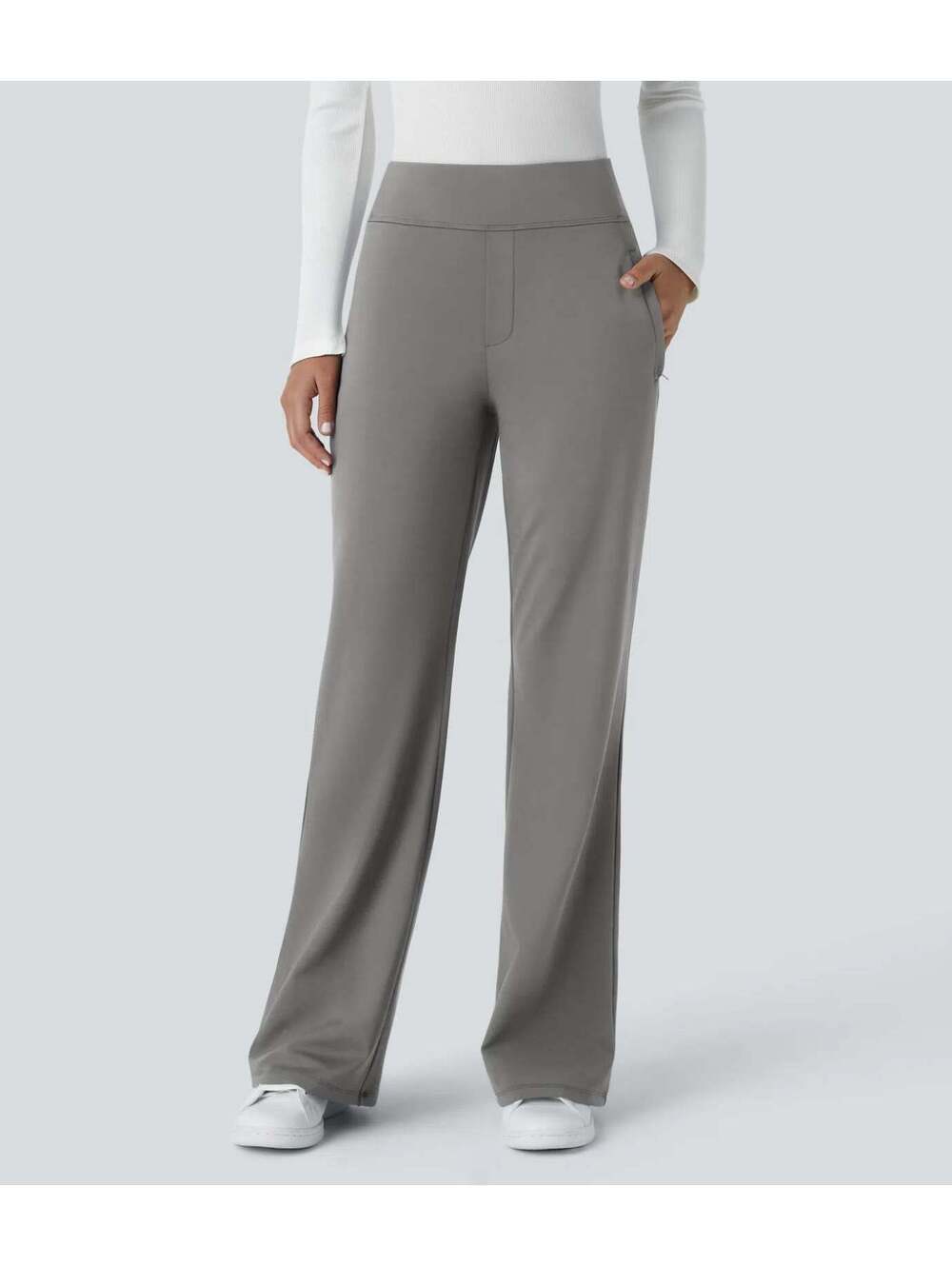 HALARA DayStretch Mid Rise Side Zipper Pocket Work Flare Pants Size S Reg